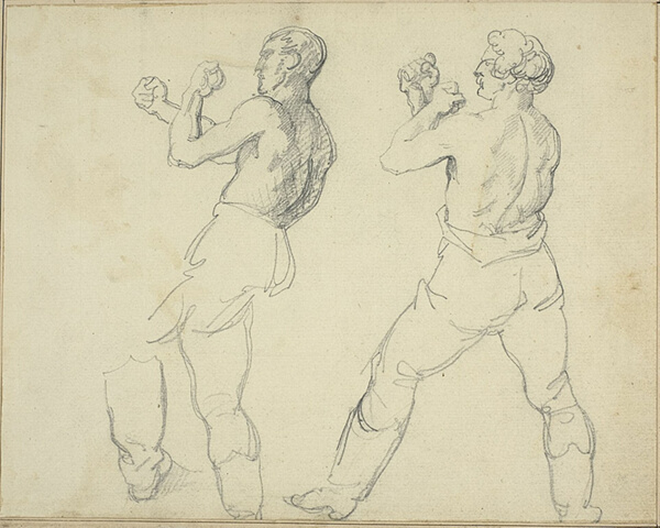 Two Boxers Facing Left