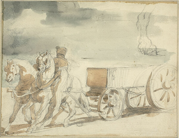 Munitions Cart Drawn by Two Horses
