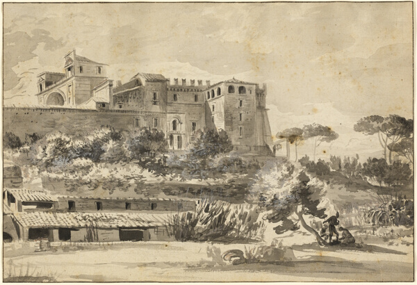 View of an Italian Villa and Gardens (the Belvedere of the Vatican)