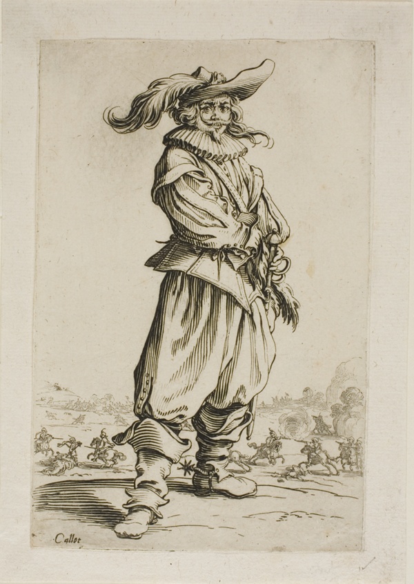 The Soldier with a Plumed Hat, plate three from La Noblesse
