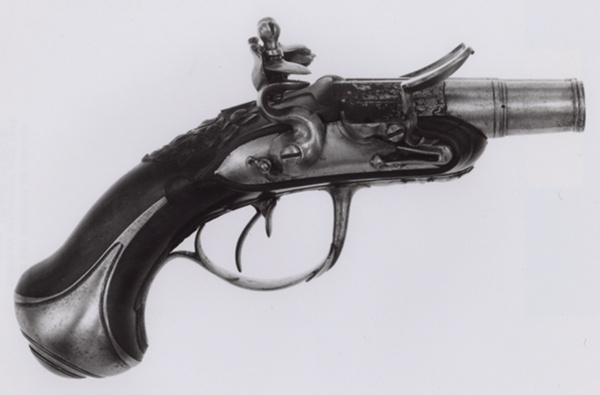 Double-Barrel Pocket Flintlock Breech-Loading Pistol