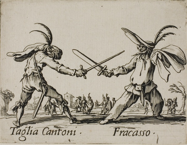 Taglia Cantoni - Fracasso, plate 24 from Balli di Sfessania