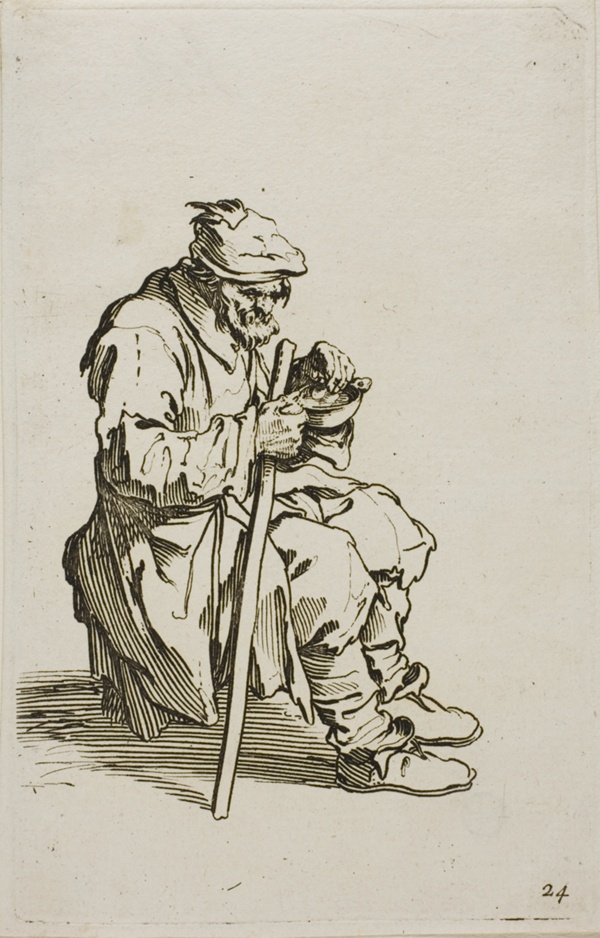 Seated Beggar Eating, plate 24 from The Beggars