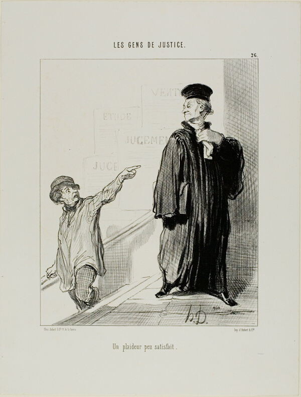 A rather unsatisfied litigant, plate 26 from Les Gens De Justice
