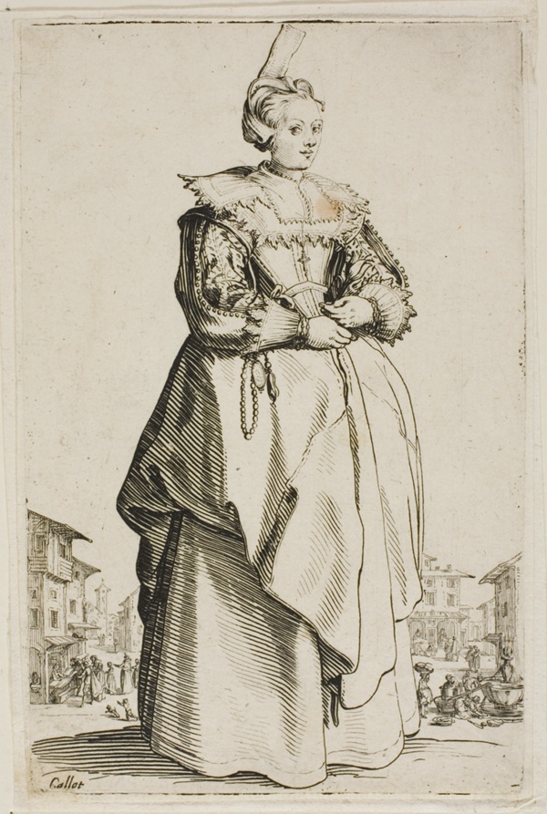 The Lady with the Small Raised Cap, plate one from La Noblesse
