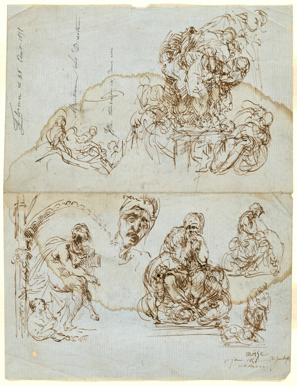 Unfinished Letter with Studies for the Ugolino Group