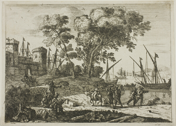 Coast Scene with an Artist Drawing