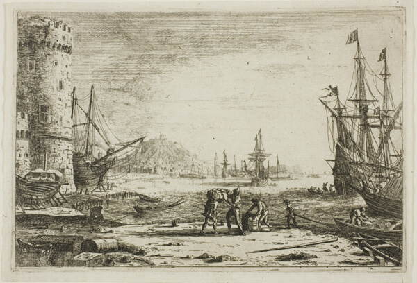 Harbor with a Large Tower