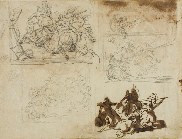Four Sketches for a Cavalry Battle