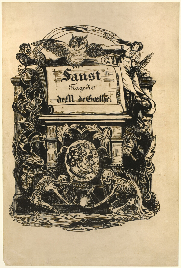 Portrait Medallion of Goethe, title page from Faust