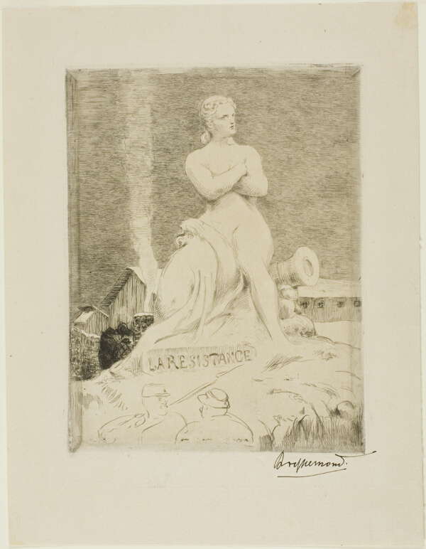 The Statue of The Resistance by Falguière, plate four of The Siege of Paris, 1870