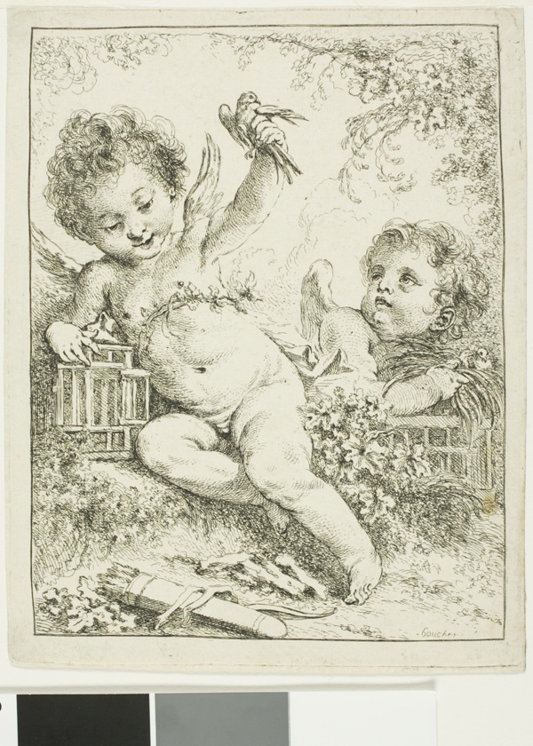 Two Putti with a Bird