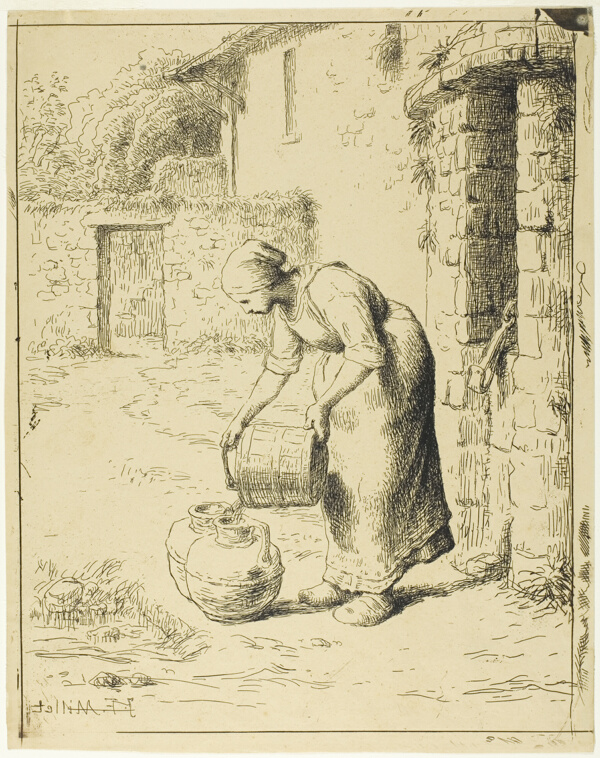 Woman Emptying a Pail