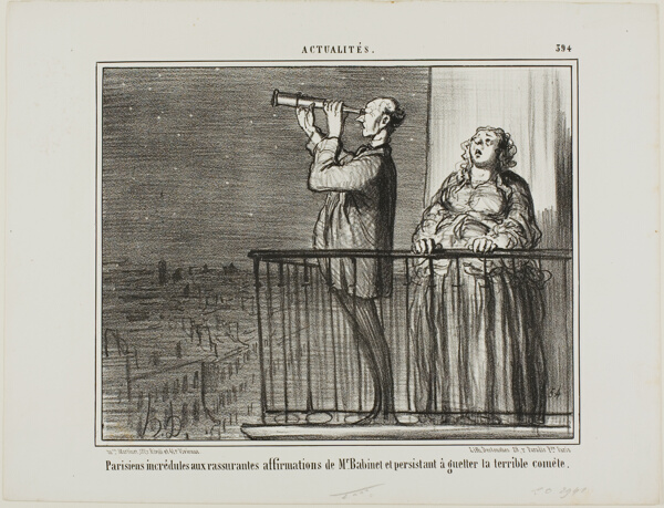 The Parisians don't quite trust the assurances of Monsieur Babinet and insist on lying in wait for the comet, plate 394 from Actualités