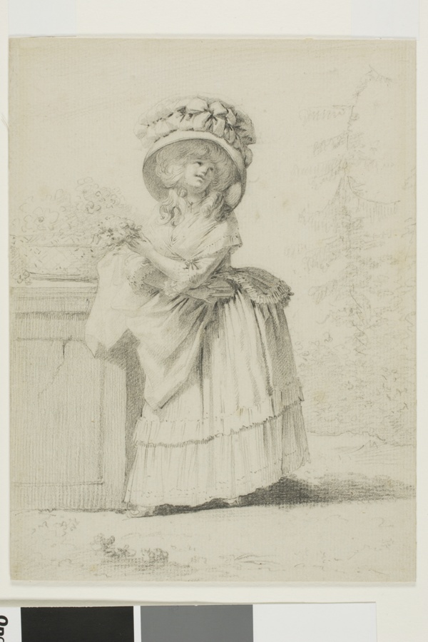 An Elegant Young Woman in a Garden