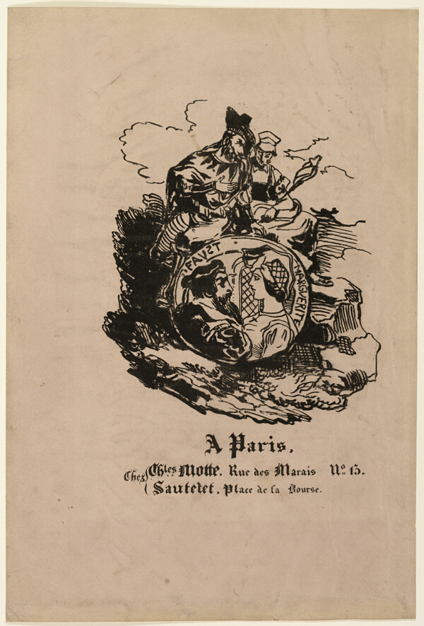 Portrait Medallion of Faust and Marguerite, publisher's sheet from Faust