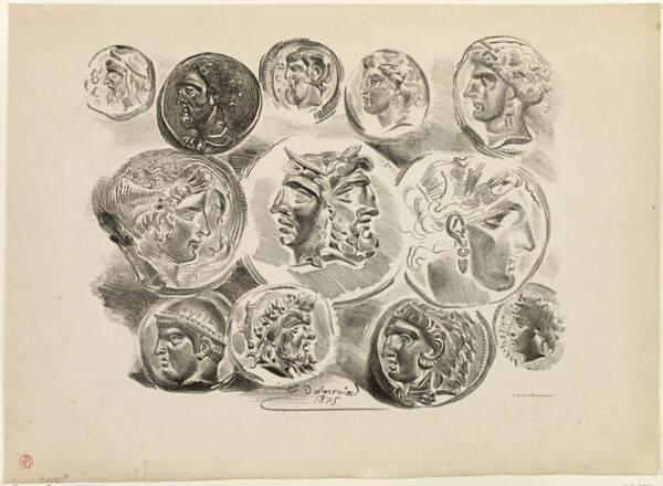 Sheet of Twelve Antique Medals