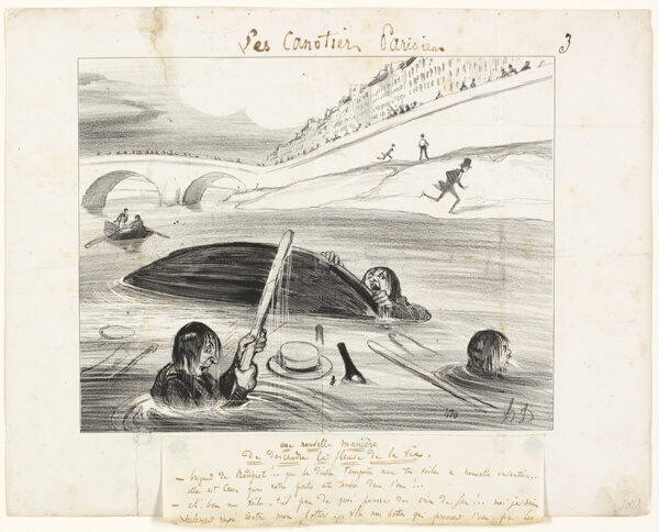 A New Way to Float Down the River of Life, plate three from Les Canotiers Parisiens