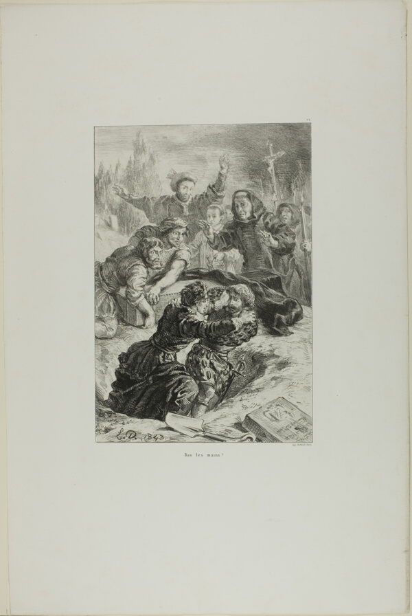 Hamlet and Laertes in Ophelia's Grave, plate 15 from Hamlet