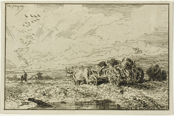 Landscape with Ox-Drawn Wagon