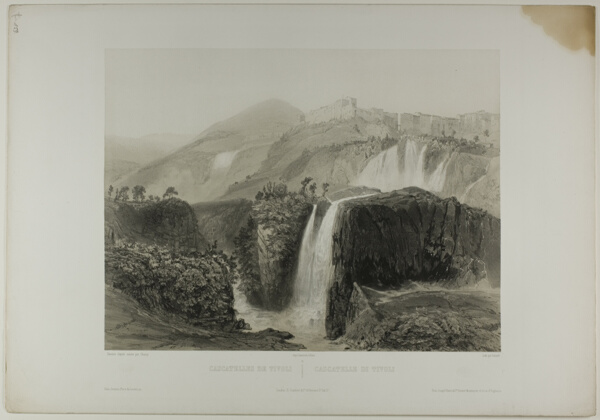 Waterfalls of Tivoli, plate eighteen from Italie Monumentale et Pittoresque