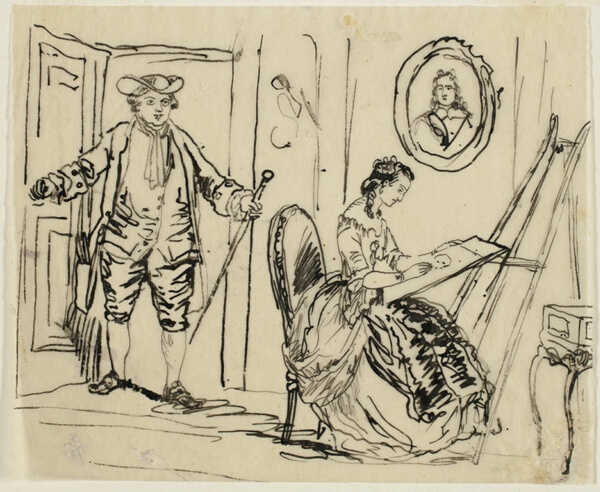 Interior with Man and Woman in Eighteenth-Century Dress