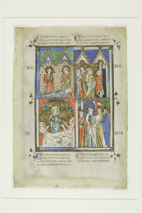 Scenes from the Miracles of St. Peter, from a Bible Historiale or Pictorial New Testament