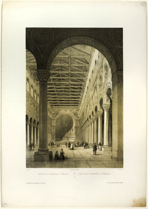Interior of the Basilica of Munich, plate 70 from Allemande