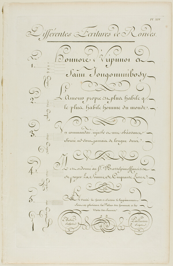 Various Rounded-Style Calligraphy, from Encyclopédie