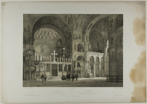 Venice: Second interior View of St. Mark's, plate sixteen from Italie Monumentale et Pittoresque