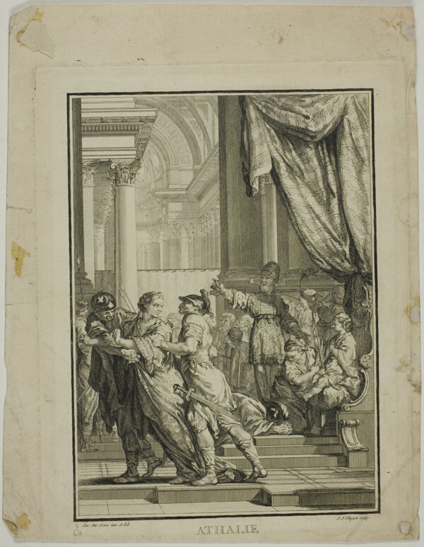 Frontispiece for Athalie, Act V, Scene VI, from Racine's Oeuvres
