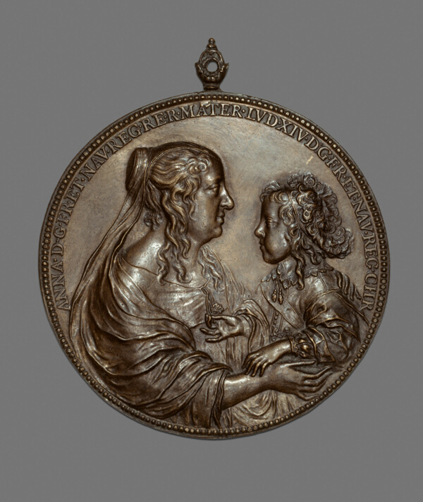 Portrait Medallion:  Anne of Austria and her Son, the future King Louis XIV
