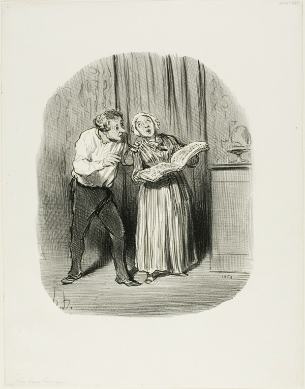Disadvantage of Marrying a Woman with a So-Called Artistic Talent, plate 77 from Les Bons Bourgeois