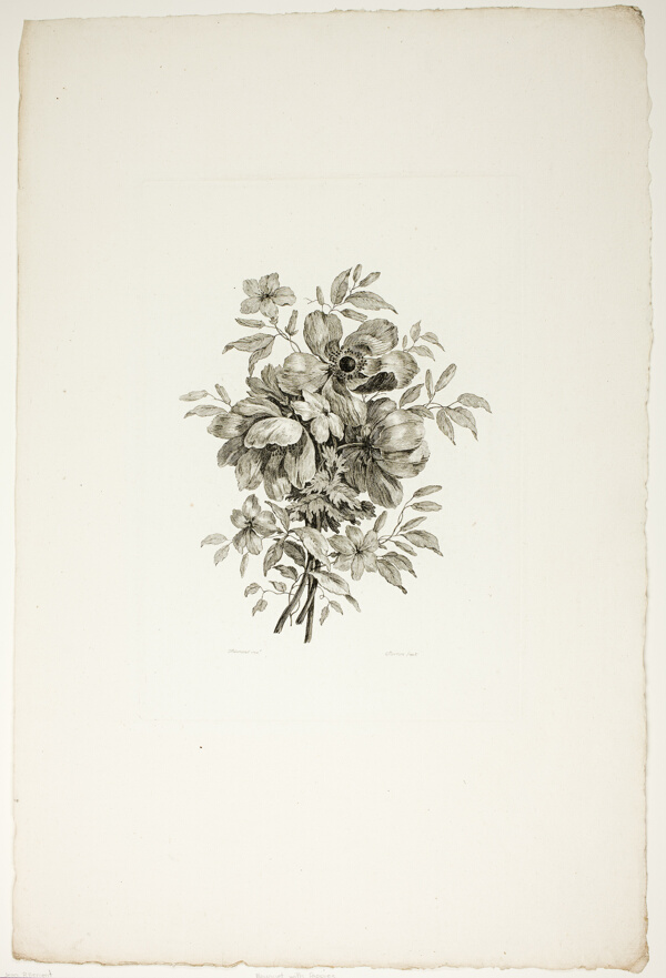 Bouquet with Poppies, from Collection of Different Bouquets of Flowers, Invented and Drawn by Jean Pillement and Engraved by P. C. Canot