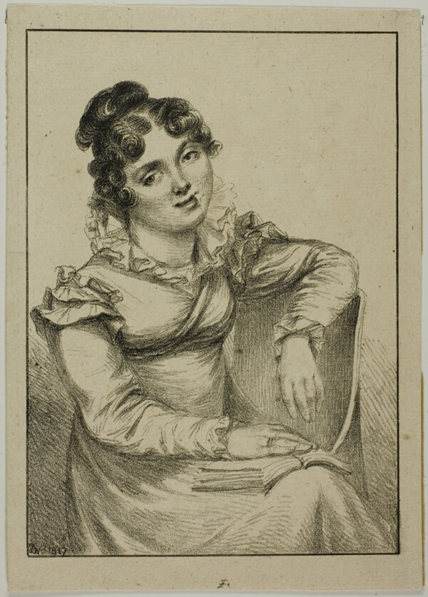 Seated Young Woman Holding an Open Book