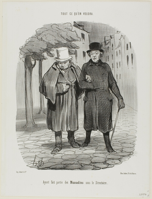 Former Dandies from the time of the Directory, plate 7 from Tout Ce Qu'on Voudra