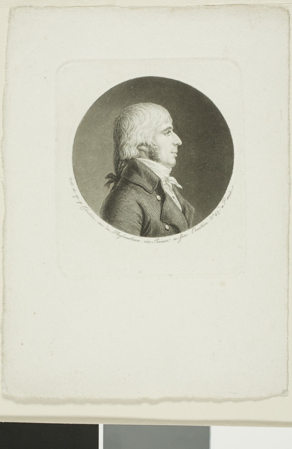 Portrait of a Man with White Hair in a Pigtail
