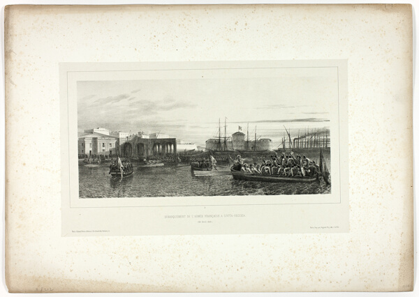 The French Army Landing at Civita-Vecchia, April 25, 1849, from Souvenirs d’Italie: Expédition de Rome