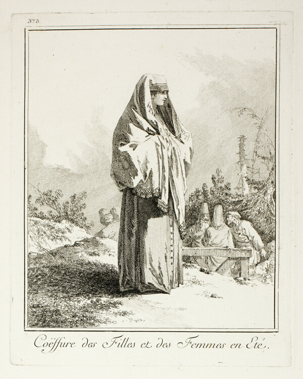 Headdress for Girls and Women in summer, plate three from Divers Habillements des Peuples du Nord