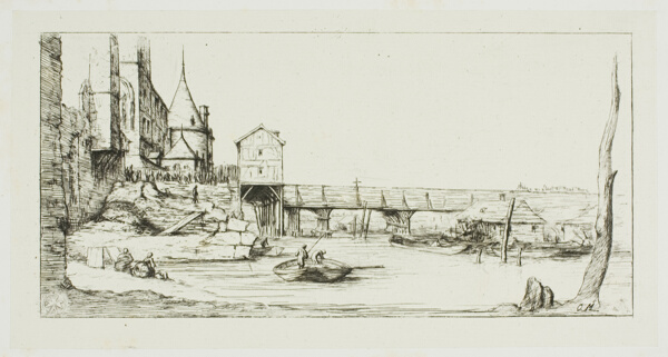 The Footbridge Temporarily Replacing the Pont-au-Change, Paris, After the Fire of 1621