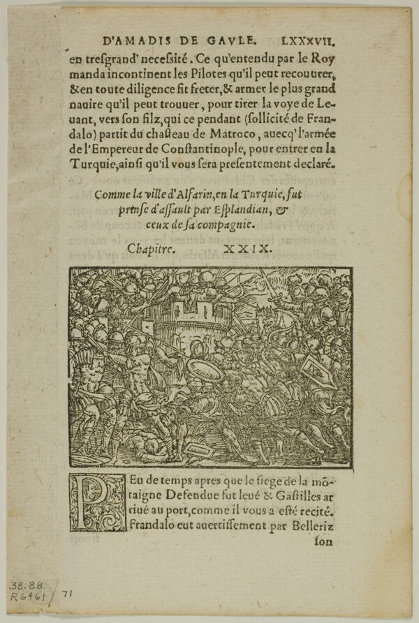 Leaf from Amadis de Gaule, plate 71 from Woodcuts from Books of the XVI Century