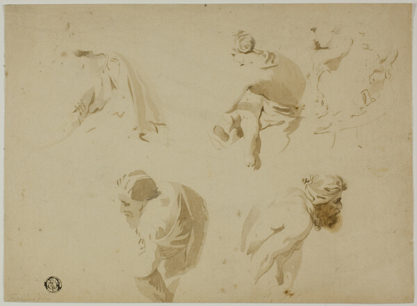 Sketches of Mother and Child, Stooping Man