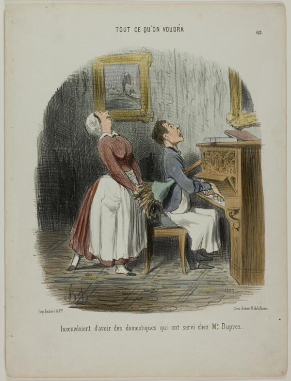 The disadvantage of having servants who have previously served at Mr. Duprez', plate 65 from Tout Ce Qu'on Voudra