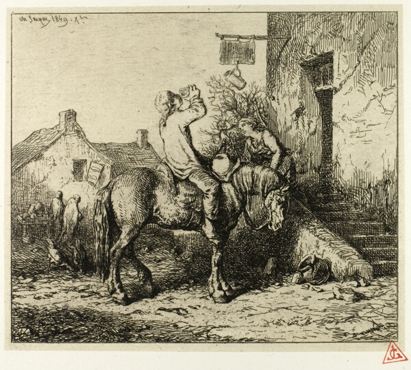 Entrance to an Inn, with Peasant Drinking