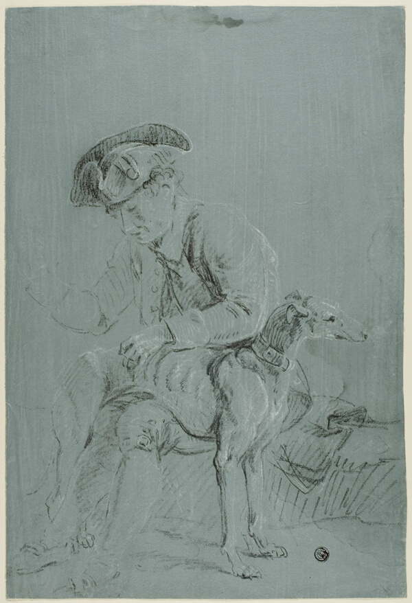 Seated Man with Dog