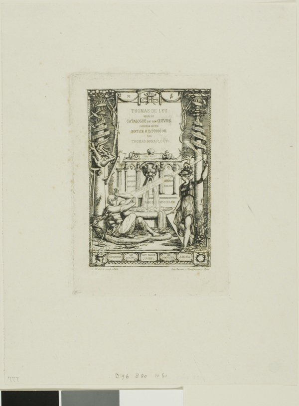 Frontispiece for the Catalogue of the Work of Thomas De Leu
