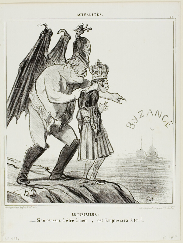 The Temptor. “- If you consent to belong to me... this empire will be yours,” plate 40 from Actualités