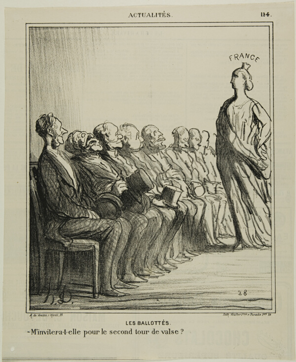 Run-Off Elections. “- Will she invite me for a second waltz?,” plate 114 from Actualités