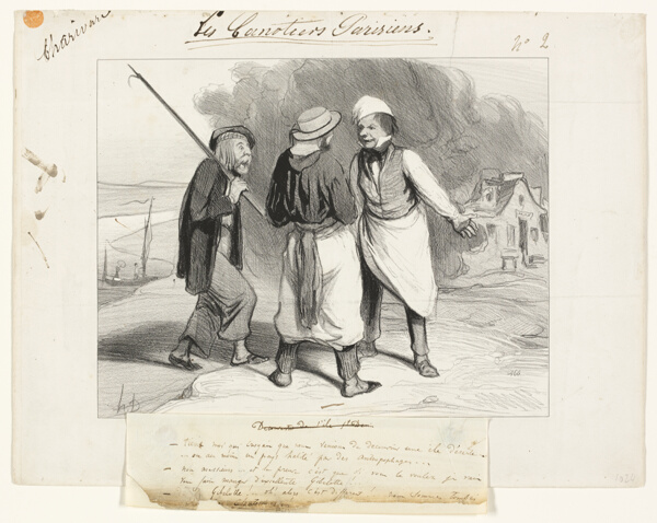 Well, fancy that! I thought that we had just discovered a deserted island or at least a country inhabited by cannibals., plate two from Les Canotiers Parisiens