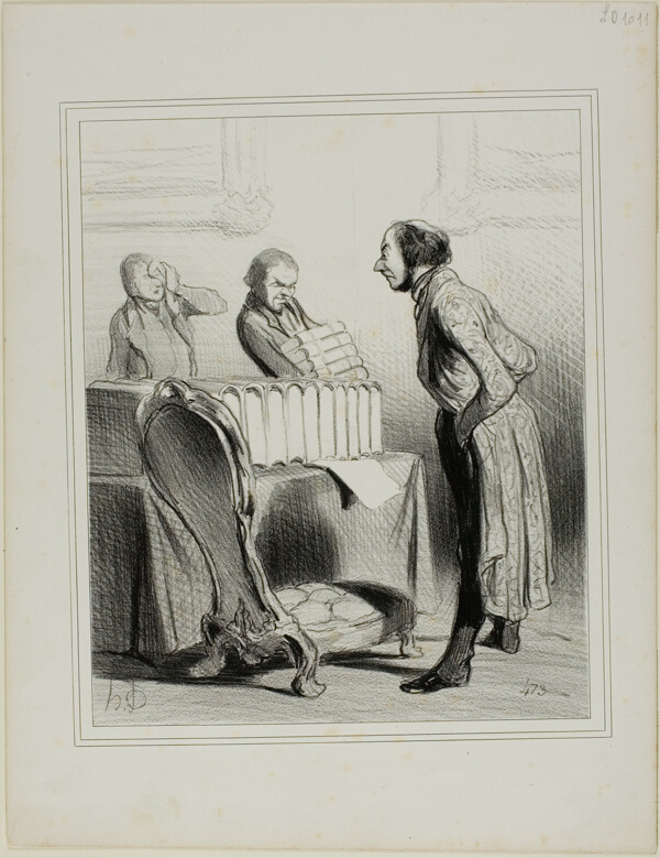 This is What Nowadays is Called a Light Work. “- My God, what's this!.... an encyclopaedia? “- No sir.... it is the novel 'the mysteries of Paris' that Madame bought at the bookshop of our Master. We will bring you the rest of the oeuvre as soon as it appears.,” plate 13 from Revue Caricaturale